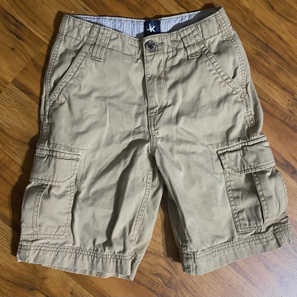J Khaki Boys Cotton Cargo Shorts Khaki Size 10